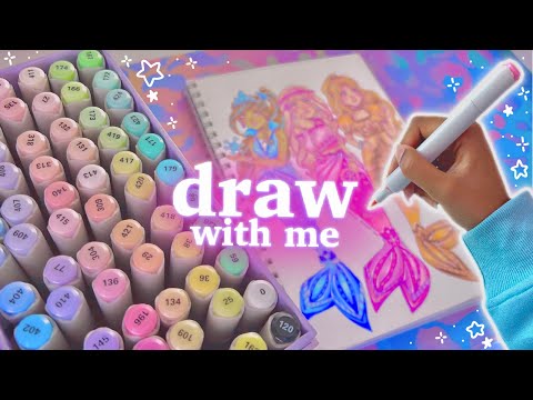 drawing emojis as mermaids ???? character design art challenge