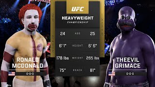 Ronald McDonald Vs Grimace in UFC 5