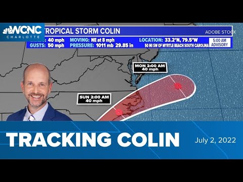Tracking Tropical Storm Colin, severe weather risk Sunday