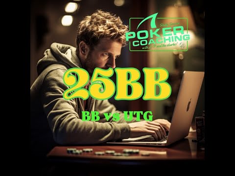 25BB UTG vs BB and How to play short stack from the Big Blind vs EP - Poker Coaching Study Session