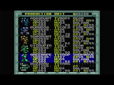 PC Engine CD Vasteel ATAC menu