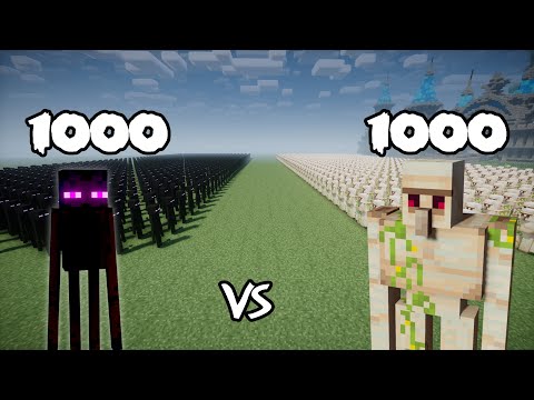 1000 Endermans Vs 1000 Iron Golems | Minecraft |