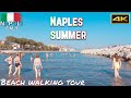 🇮🇹 Hot Day in Napoli Beach // Italy ☀️🏖 Beach Walk - 4K // Naples, Italy