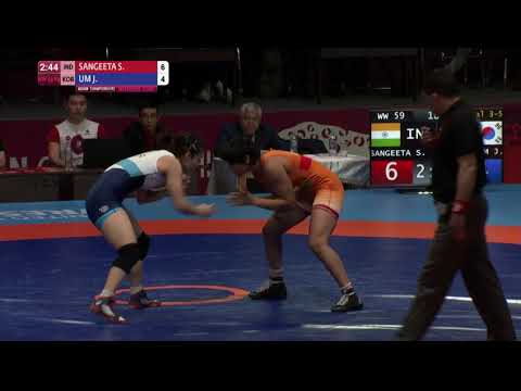 BRONZE WW - 59 kg: S. SANGEETA (IND) v. J. UM (KOR)