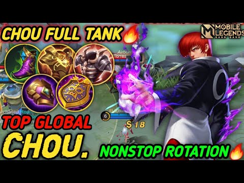 Roamer Chou Full Tank 94.4% Winrate Build Gameplay! Best Build Chou 2022 - Mobile Legends