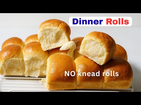 Just Lift & Fold (NO KNEAD).The Softest Buttery Dinner Rolls You’ll Ever Bake! Bread roll!