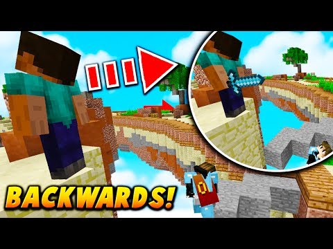 NOOB BACKWARDS SKIN TROLL! - Minecraft SKYWARS TROLLING (HACKS?)