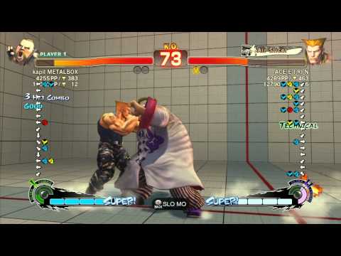 SSF4 AE: kapil METALBOX (Rufus) vs ACE E I RI N (Guile) - Ranked Match (720p HD)