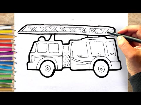 Comment dessiner un camion de pompier dessin facile