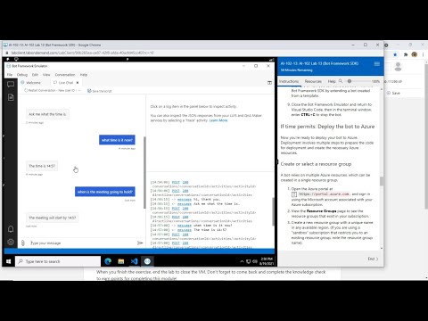 AI 102 Lab work ( creating a Timebot using Microsoft VM Ware)