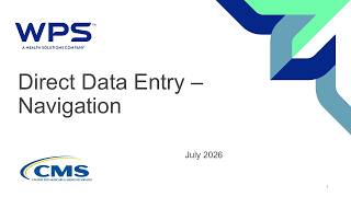 Direct Data Entry – Navigation