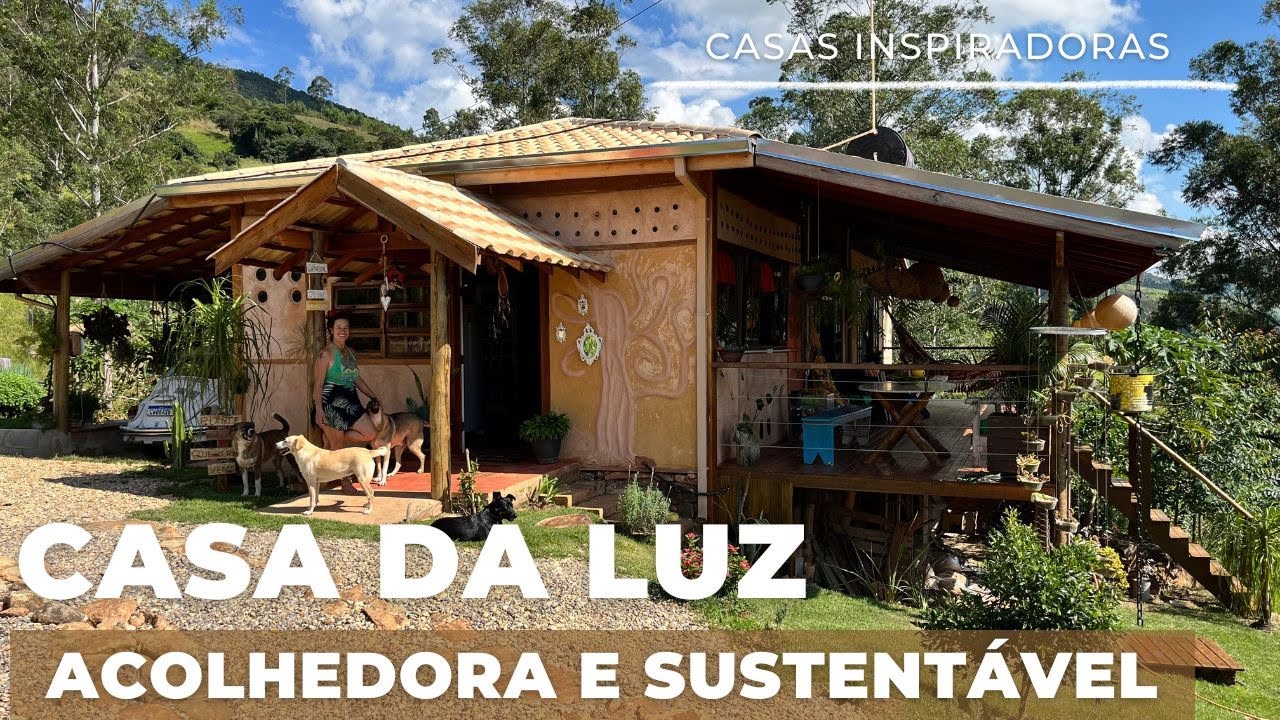CASA DA LUZ. NO ALTO DA SERRA, UMA CASA FEITA DE TERRA, VÁRIAS ESTRATÉGIAS SUSTENTÁVEIS E ACOLHEDORA