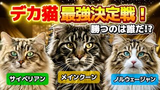 デカ猫No.1決定戦！サイベリアン・メインクーン・ノルウェージャン最強は誰？