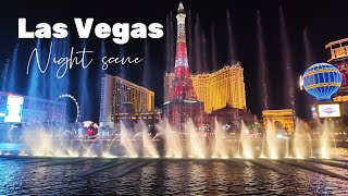 Las Vegas walking tour, nightlife in Las Vegas, Nevada, USA , Vegas night view, USA travel vlog 4K