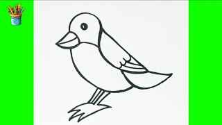 How to Draw a Simple Bird for Kids | Step-by-Step Easy Drawing Tutorial for Children