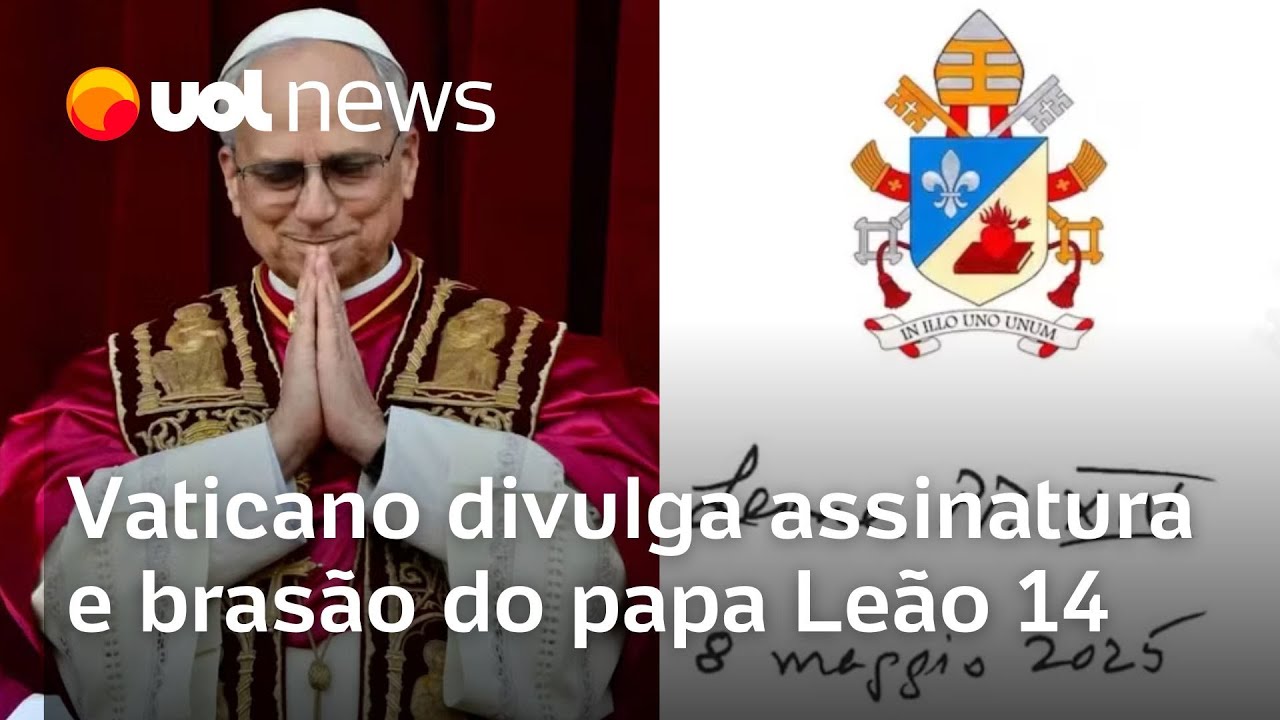 Vaticano divulga brasão do novo papa Leão 14, com lema de Santo Agostinho