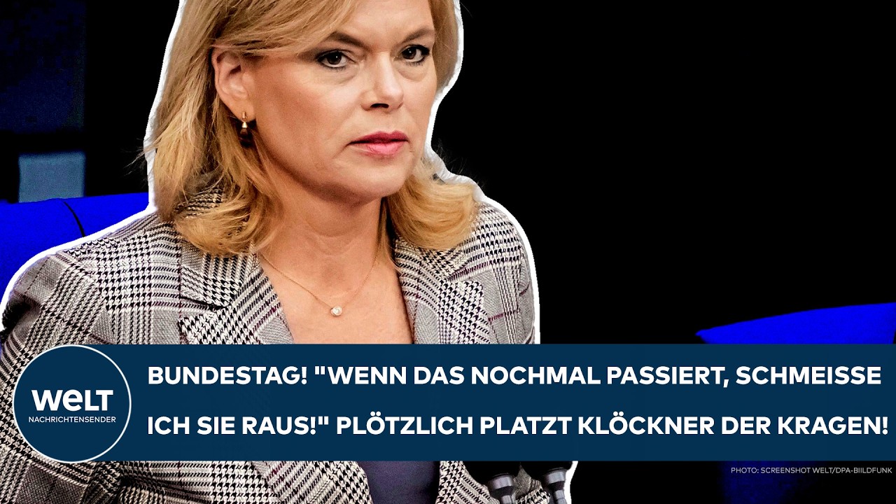 BUNDESTAG: "Wenn das nochmal passiert, schmeiße ich sie raus!" Plötzlich platzt Klöckner der Kragen!