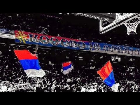 Moćna Koreografija Grobara⚪⚫ u Bojama Srbije🔴🔵⚪ i "Da Volim Crno-Bele" na meču #partizan 🏀 #baskonia