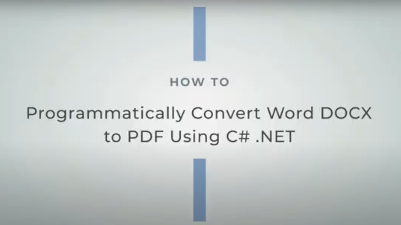 How To Programmatically Convert Word DOCX to PDF using C# .NET