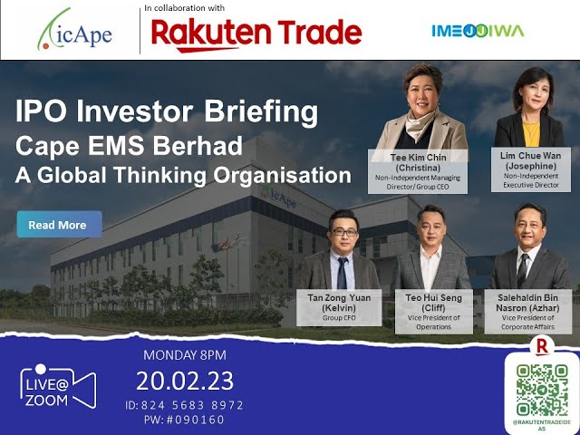 Rakuten Trade Ideas 🎯 Webinar - Cape EMS Berhad