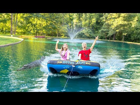 TUBING WITH MONSTER IN POND!! Video