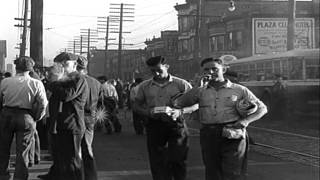 Workers begin work after a fifteen week strike in Camden, New Jersey. HD Stock Footage