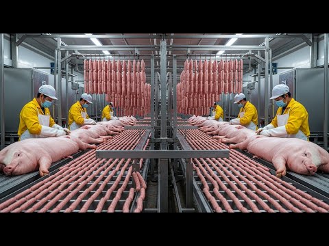 Inside the Pork Processing Factory From Farm to Sausages & Ham Full Process