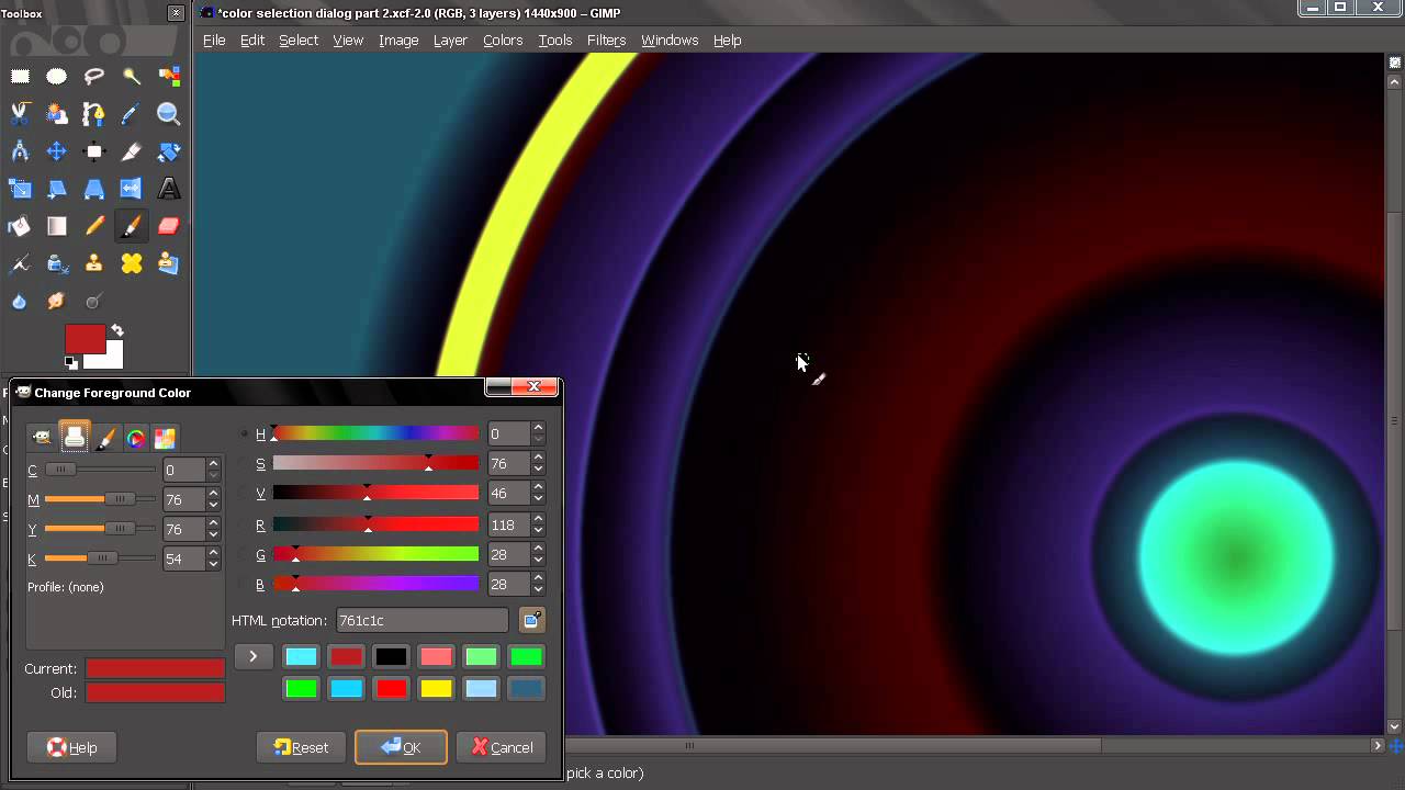 Color selection dialog PART 3 - GIMP Beginners' Guide ep91