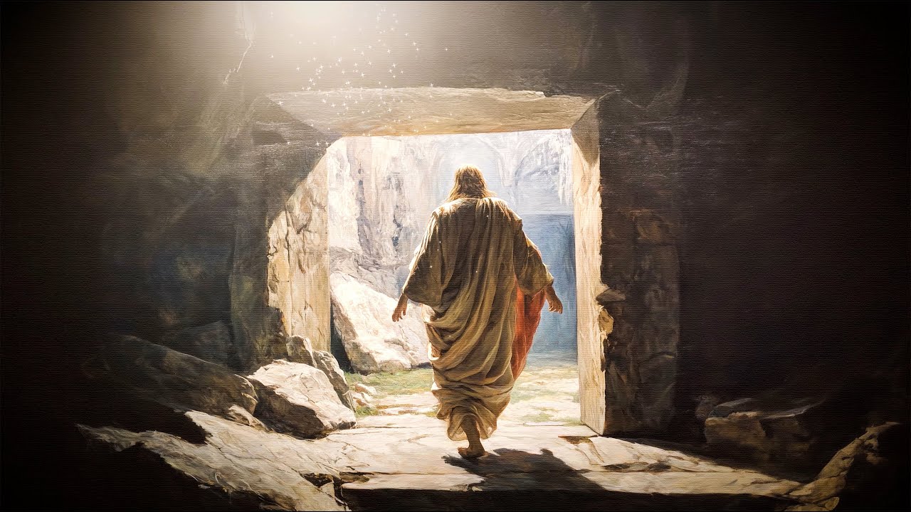 He Is Risen | Jesus Resurrection Leaving the Tomb | Easter Christian Live Wallpaper Frame TV Art 4K