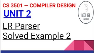 2.25. LR Parser Example 2 in Tamil