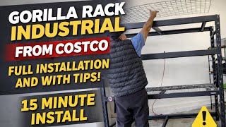 $200 GORILLA RACK Industrial From COSTCO -Tips FULL INSTALL- Easy DIY Garage Shelving holds 2000 lbs
