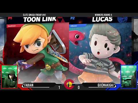 Elite Smash Friday #41 - Fabian (Toon Link) Vs. 6ix|Makigai (Lucas) - Winners Round 4