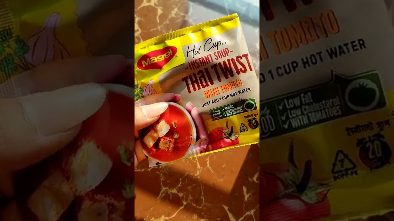 Maggi Hot Cup Instant Soup Thai Twist. 😋 #shorts #youtubeshorts