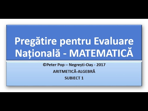 Pregătire pentru Evaluare Națională   MATEMATICĂ   1