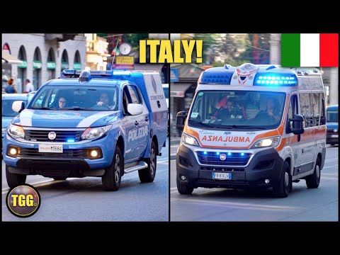 *RARE* [Italy] Police Forensics Unit & Ambulances Responding With Lights & Sirens in Milan!
