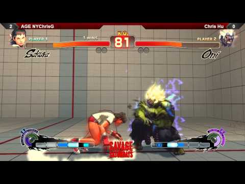 SSF4AE @ Savage Saturdays: Chris Hu (Oni) vs AGE NYChrisG (Sakura) - LOSERS FINALS