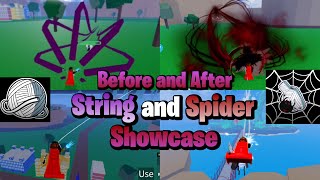 String and Spider Fruit Showcase Before and After Update 19 in Blox Fruits