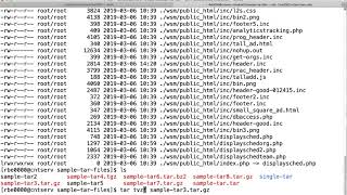 Linux: Working with compressed tar files