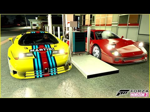 RACHA OFICIAL BUGATTI EB110 VS FERRARI F40 - Forza Horizon 3 ONLINE