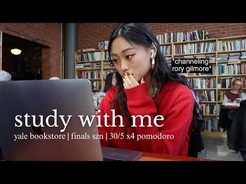 rory gilmore's study routine | 2hr live study w me @yale bookstore, 30/5 pomodoro, cafe asmr + lofi