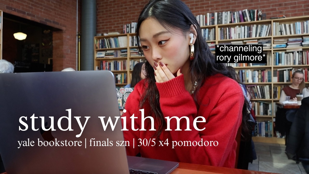 rory gilmore's study routine | 2hr live study w me @yale bookstore, 30/5 pomodoro, cafe asmr + lofi