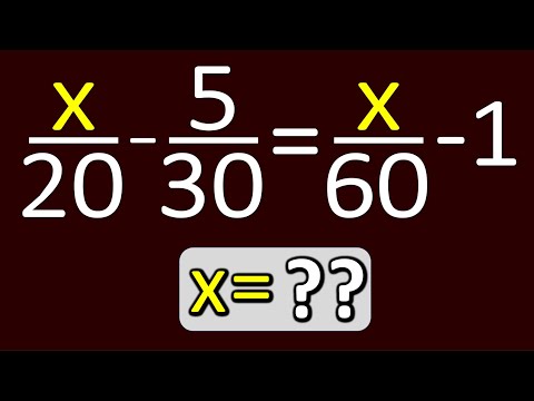 Ecuaciones de primer grado con fracciones,  x/20 – 5/30 = x/60 -1