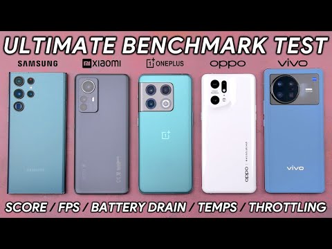 Samsung S22 Ultra vs Xiaomi 12 Pro / OnePlus 10 Pro / OPPO Find X5 Pro / Vivo X Note Benchmark Test