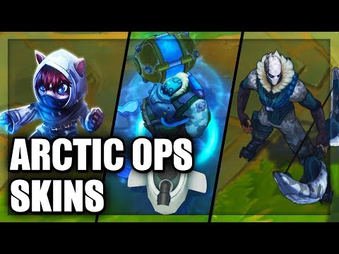All Arctic Ops Skins Spotlight Varus Swain Gragas Kennen Caitlyn Volibear (League of Legends)