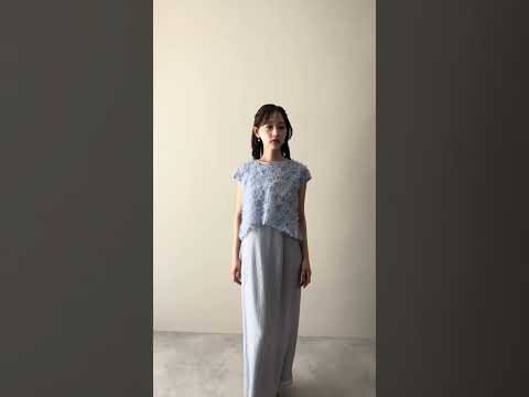 ライトブルーのフラワーチュールトップスドレス 動画