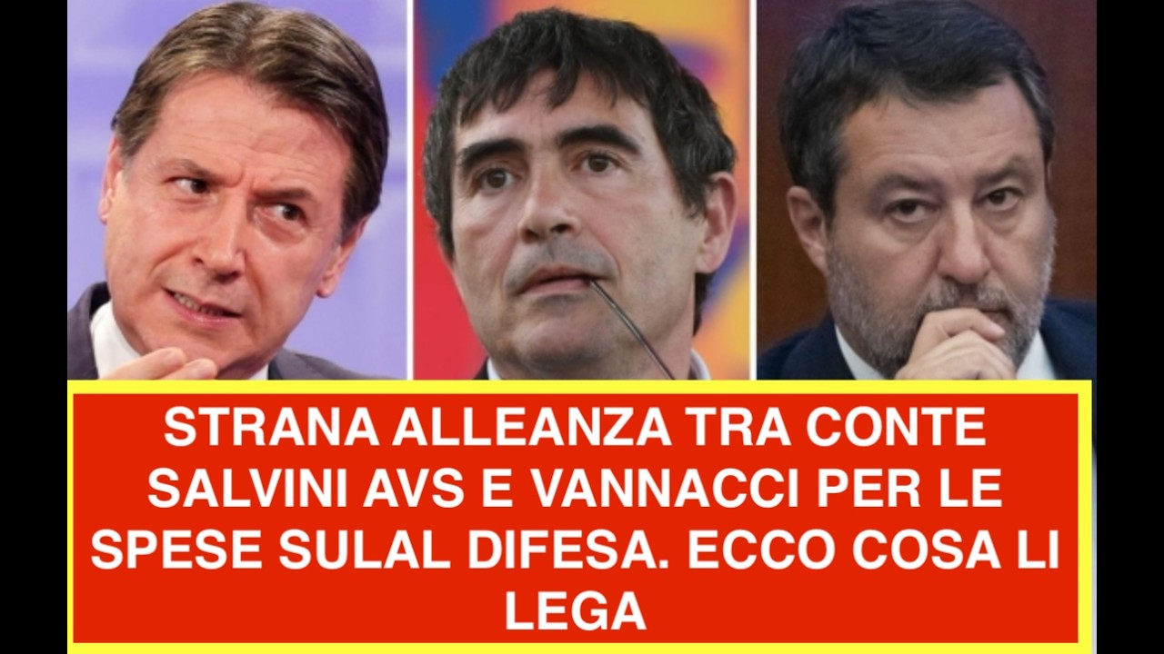 STRANA ALLEANZA TRA CONTE SALVINI AVS E VANNACCI PER LE SPESE SULAL DIFESA. ECCO COSA LI LEGA