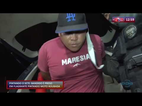 Bandido eÌ preso em flagrante pintando moto roubada (28 05 20)
