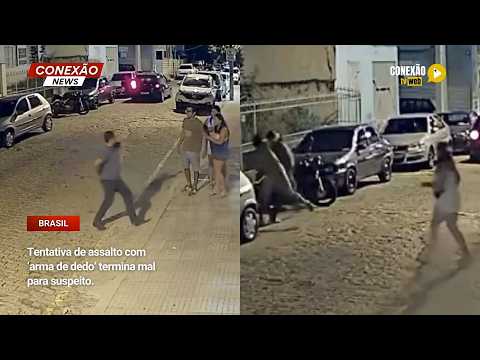 Vídeo: Tentativa de assalto com ‘arma de dedo’ termina mal para suspeito.