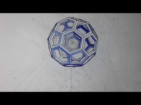 Drawing a Truncated Icosahedron Frame in 3 Point Perspective
