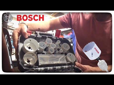 Using the Bosch Progressor Hole Saws and the Quick Release Power Change System - Electrician Matt